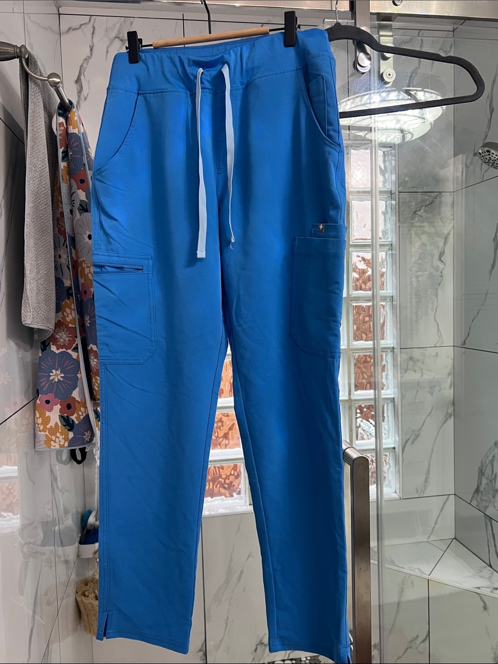 Figs Straight Leg Scrub Pants in Bright Blue